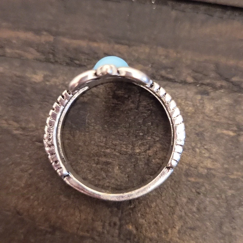 Silver Crown Ring With Turquoise Stone Ring